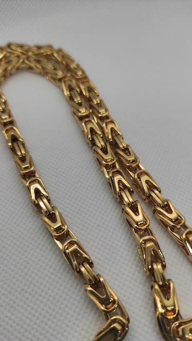 Naszyjnik król orginalny srebrny lub złoty 65cm zapięcie szuflada