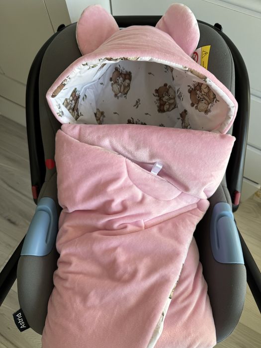 Nowy otulacz różowy minky jesień zima
