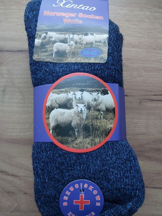 Skarpety męskie wełniane Bezuciskowe