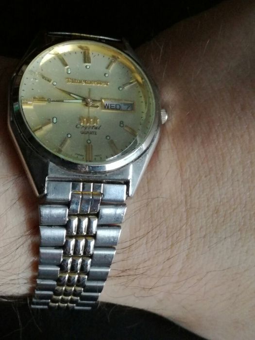 Męski zegarek Timemaster Crystal 3 star - bransoleta,podwójny datownik