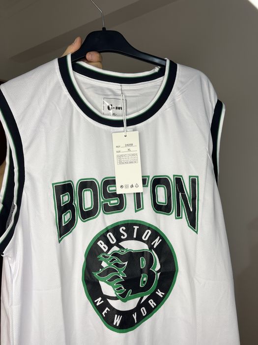 Conjunto basquet branco e verde XL