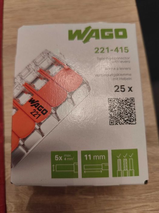 Złączki elektryczne 5 paczek wago 5 linka 221-415