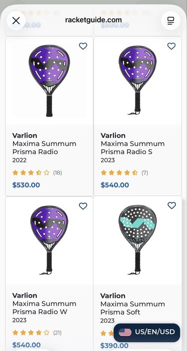 преміальна ракетка для падел - Varlion Maxima Summum Prisma Radio, msrp - 500$