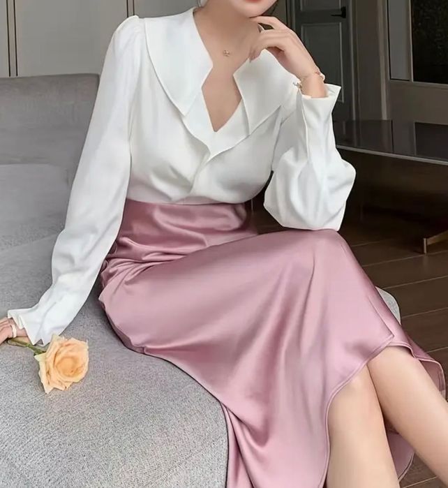 Спідниця рожева шовкова