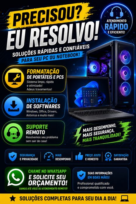 Formatação de Pcs e Portateis |