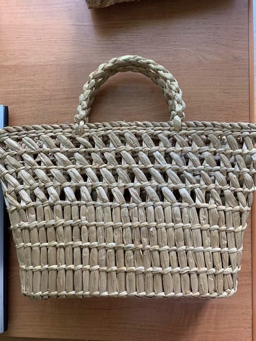 Сумка плетёная из соломы, размер 31х44 см, соломенная сумочка