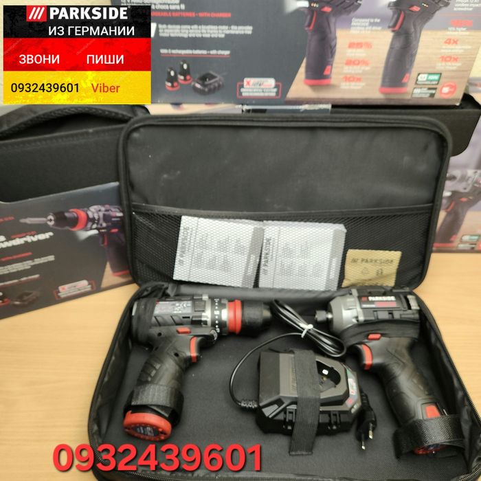 Набор шуруповерт дрель, импакт Parkside Performance PDSSAP 12 PBSPA 12