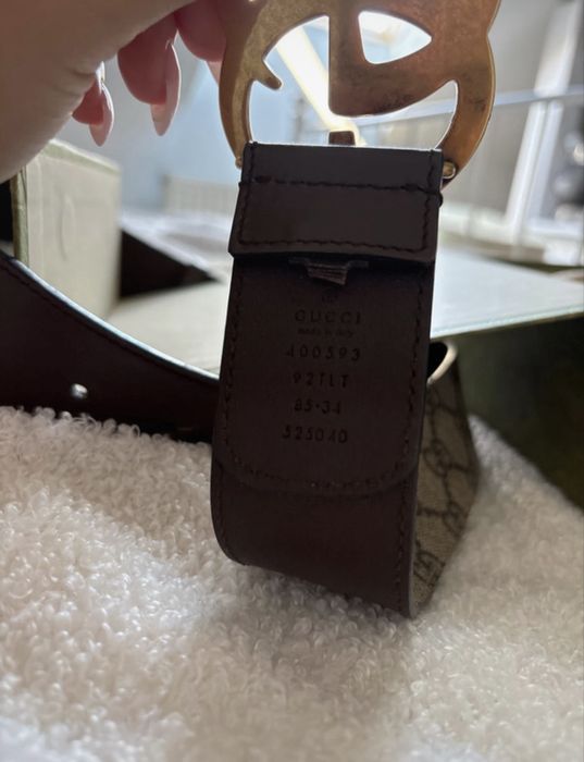 Pasek Gucci brązowy