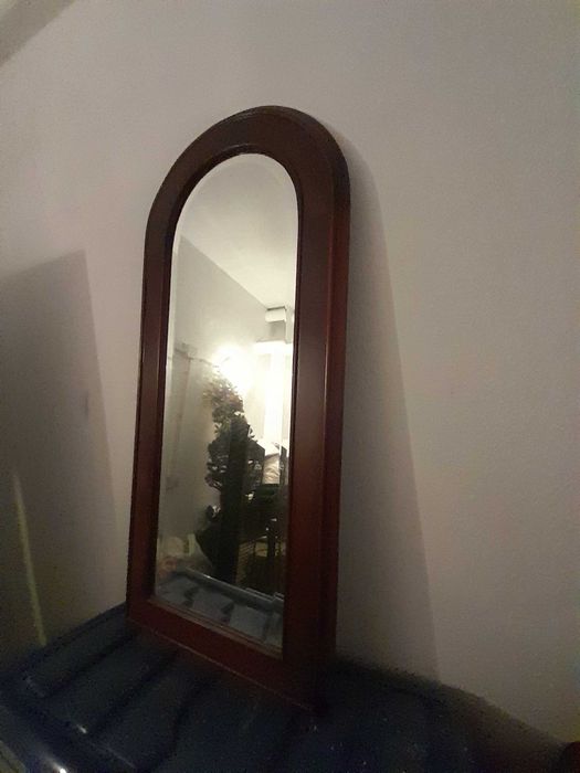 Espelho mogno com vidro bijoutet