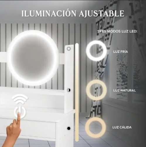 Стол для макіяжу LED дзеркало 128*80*40см. Косметичний стіл Бьюті Зона