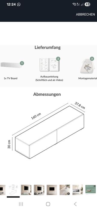 Nao ikea! Mesa de TV / TV Lowboard novo branco