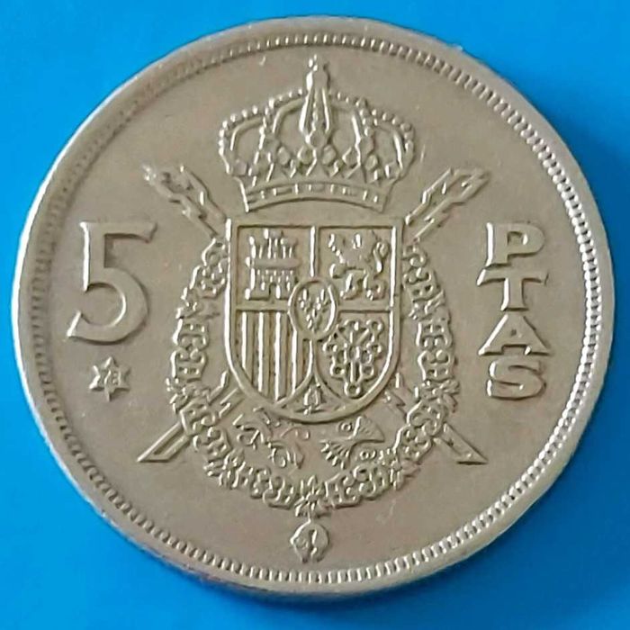 5 Pesetas de 1975 com *78* na estrela