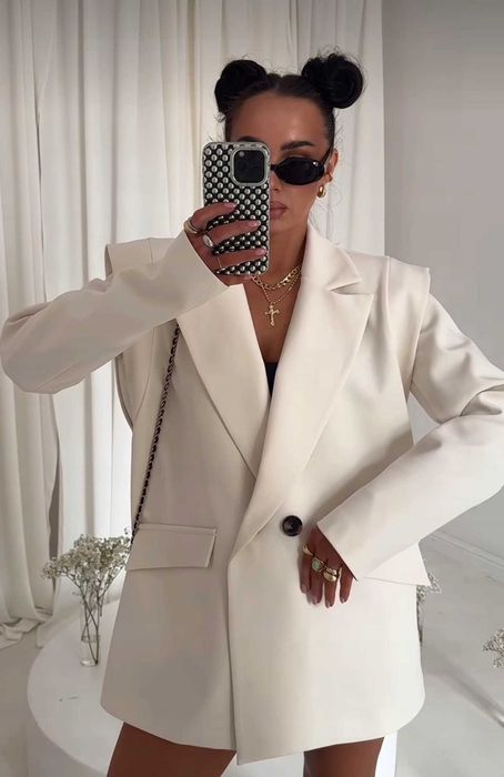 La milla wigilia marynarka lamilla sukienka z paskiem beżowa