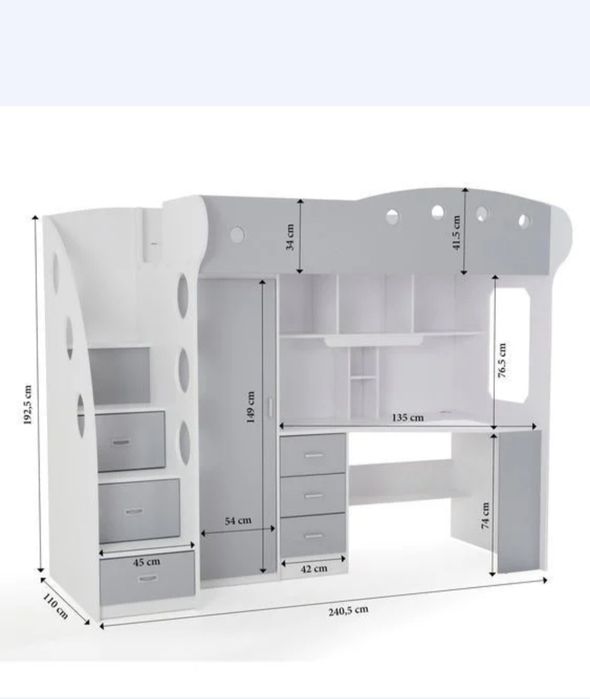 Ліжко # шафа # комп'ютерний стіл