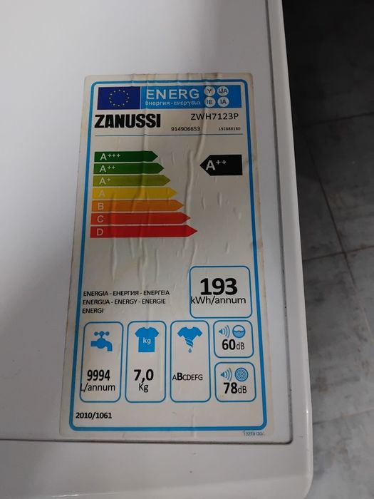 Máquina de lavar roupa ZANUSSI 7kg - Para peças
