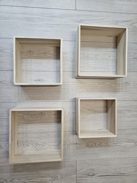 NOWE 4x półki na ścianę kwadratowe