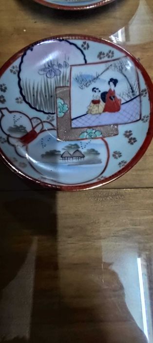4 chavenas e pires cafe japonesas casca de ovo antigas vintage