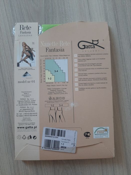 Legginsy Gatta, rozmiar 1-2, kolor zielony