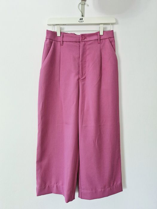 Spodnie różowe szerokie 7/8 H&M Divided 40