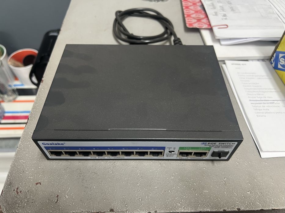 5 camaras Reolink RLC510A+300mEthernet Cat5E+PortSwitch Poe 8 portas