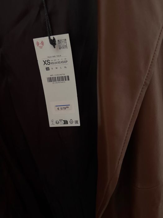 Шкіряний тренч куртка Zara