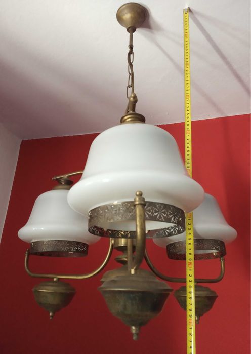 Candeeiro de Sala Vidro Opalino Vintage