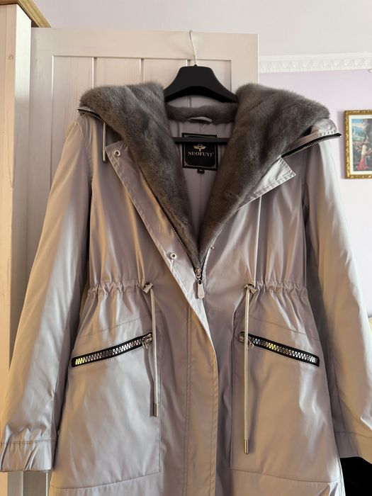 Жіноча зимова парка NUOFUYI з хутром норки,розмір 38