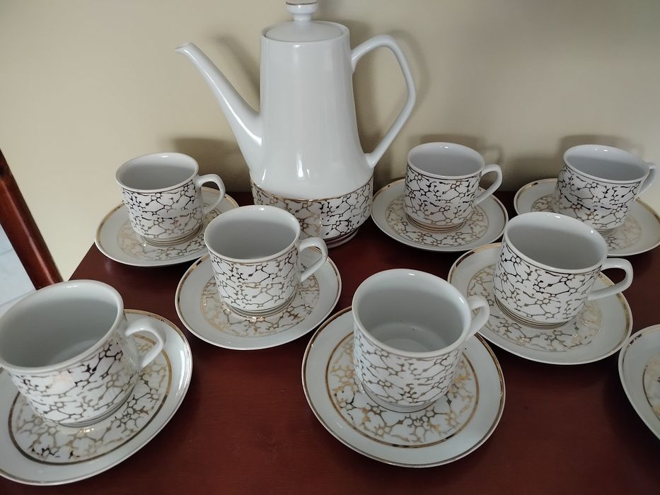 Serwis Roman złoty marmurek porcelana Chodzież