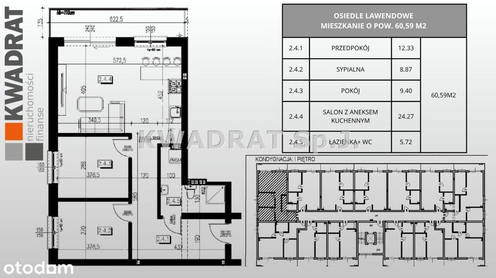 Os. Lawendowe - mieszkanie o pow. 60,59 m2 Kępno