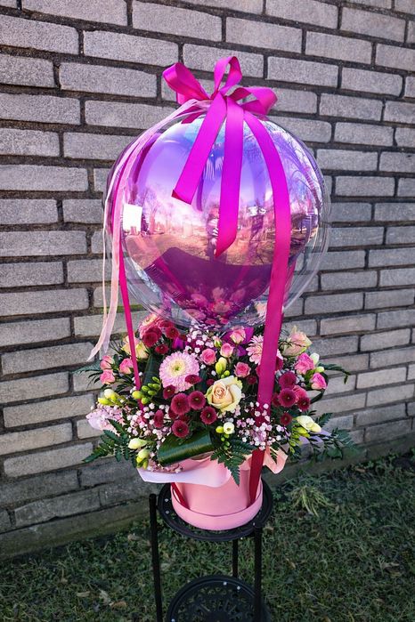 Balonbox flowerbox balonowy prezent urodziny chrzest komunia 18 roczek