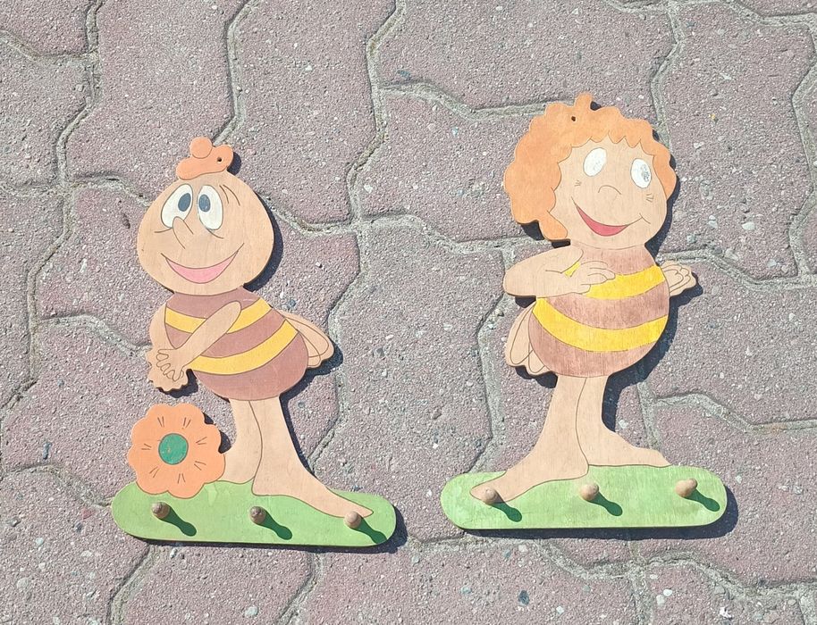 Wieszaki retro vintage Maja i Gucio