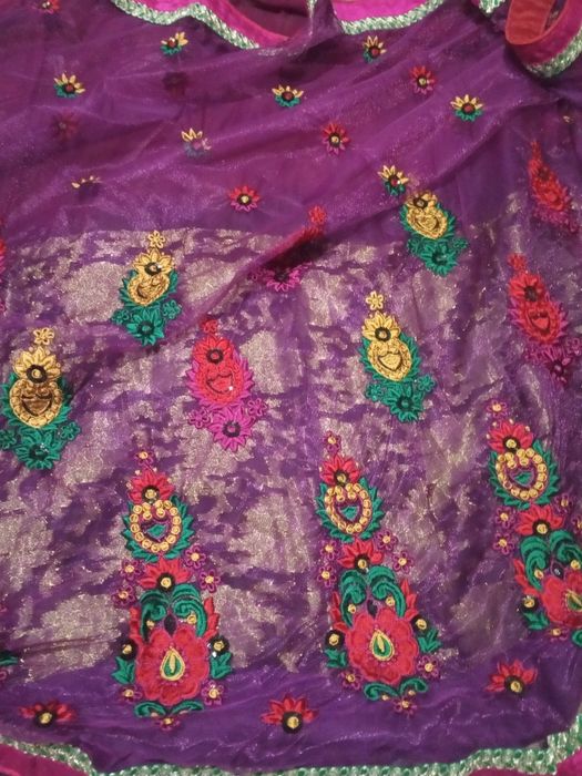 Индийское сари с чоли платок сетка