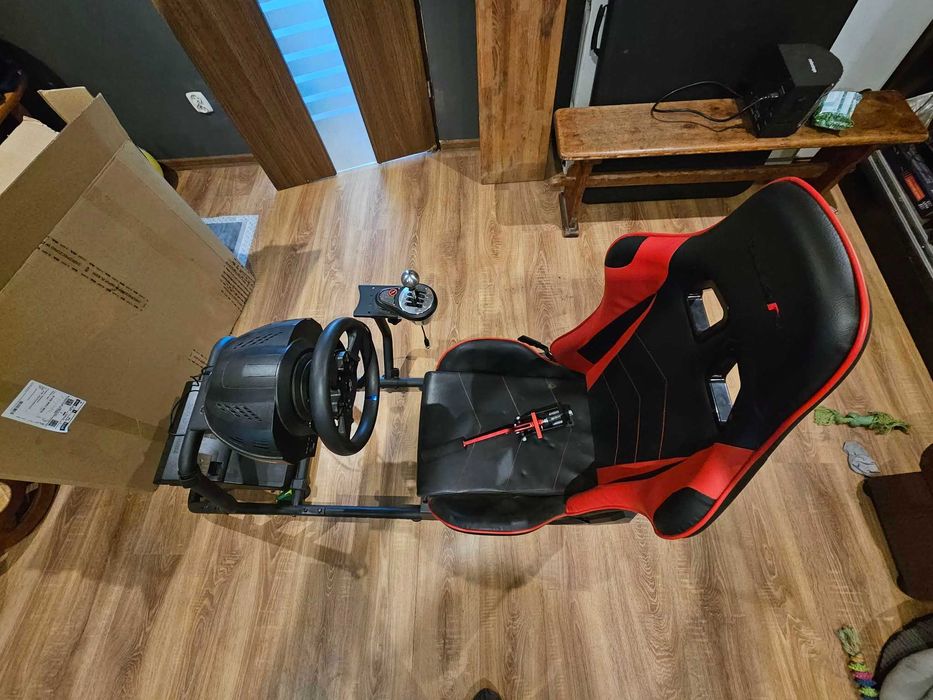 Zestaw SIMRACING PRO – Thrustmaster + Shifter + Kokpit + Fotel Huzaro