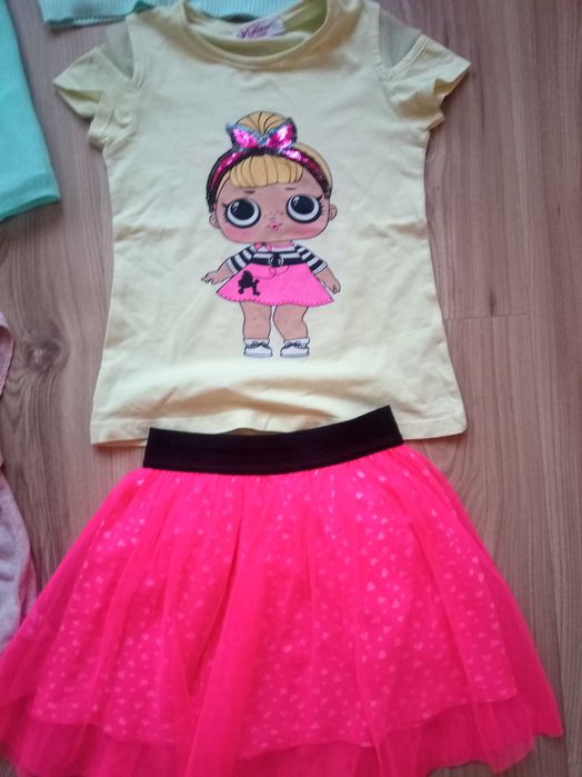 Zestaw ubrań dziewczynka 110/116