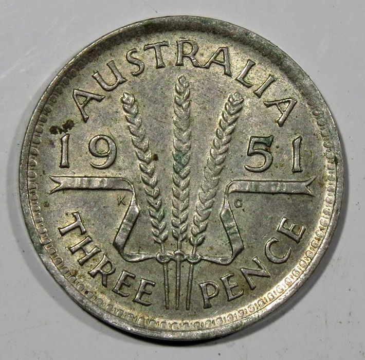 Austrália - 3 Pence - George VI / Bela - Prata