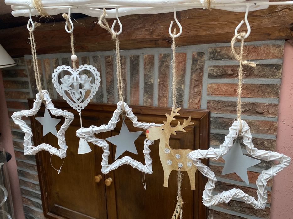 Drewno metaloplastyka metal sznurek Boże Narodzenie handmade