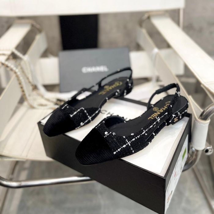 Czółenka Chanel Slingback Tweed