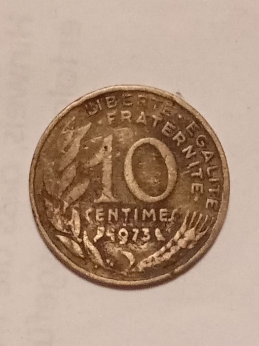 Moneta francuska 10 centimes odwrotka