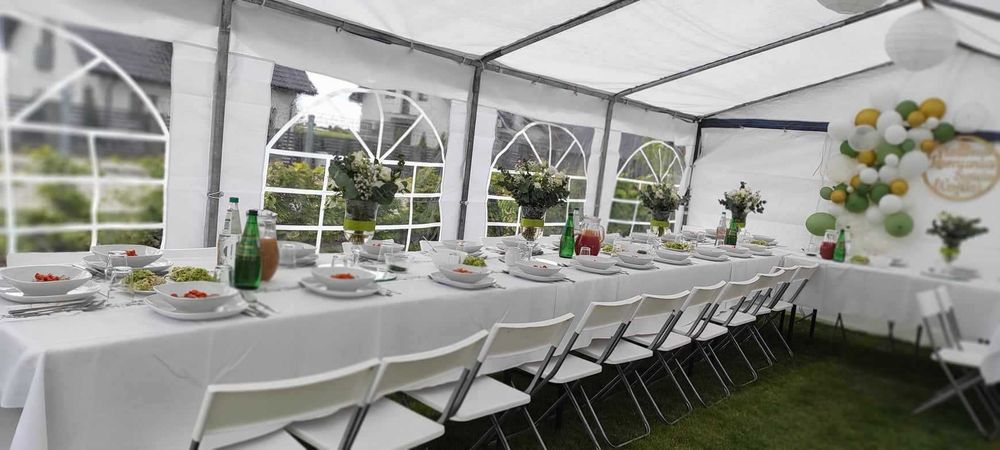 Namioty Wypożyczalnia wynajem namiotów zastawy stołowej