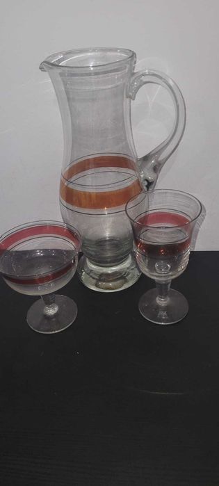 Conjunto de Jarra e 10 Copos Vintage – Estilo Mid-Century / Anos 50-60