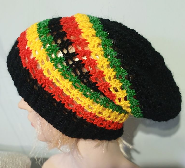 Czapka azurowa reagge rasta