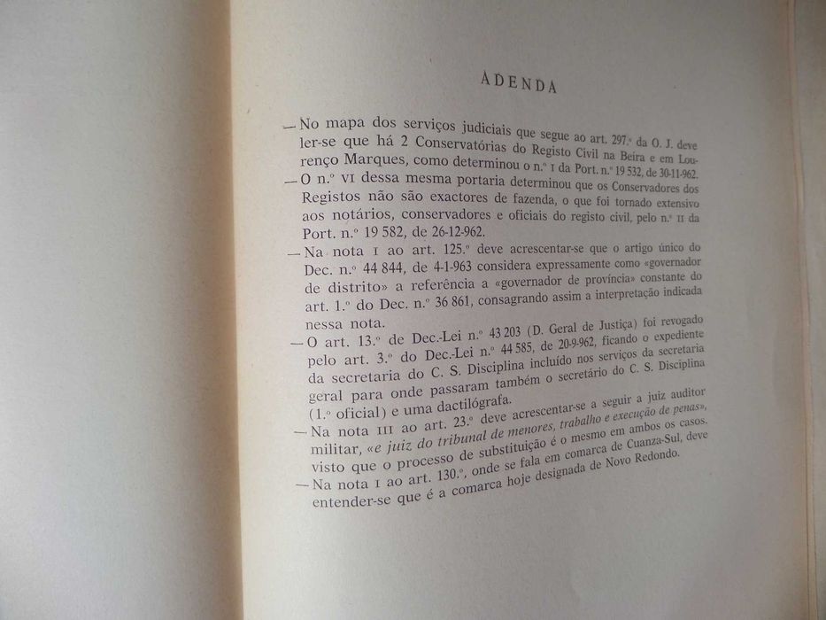 Notas à organização judiciária  do Ultramar