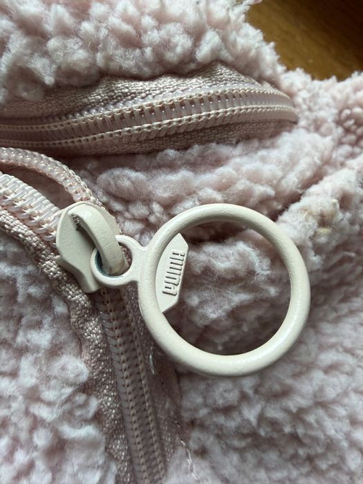 Puma nerka saszetka torebka sherpa różowa róż puchata futerko