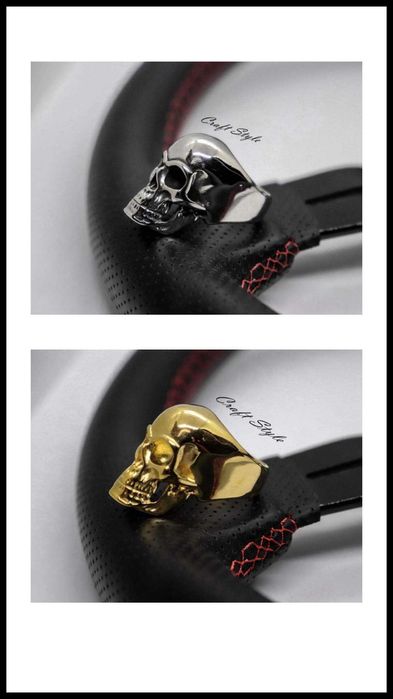 Anel Crânio de Caveira de Aço Inoxidável Masculino Nº10 (2 Cores)
