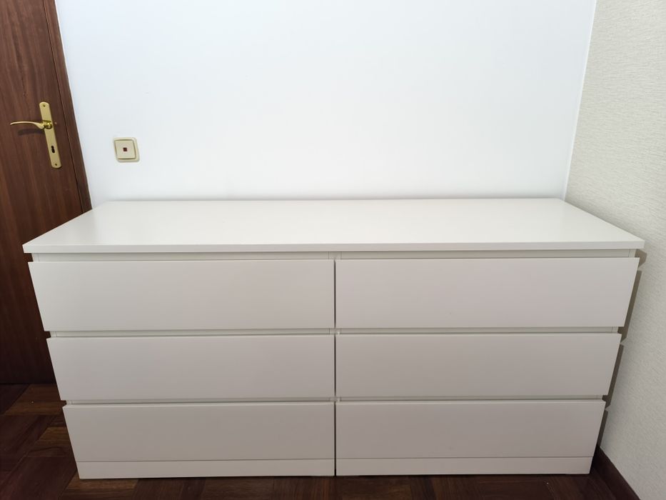 Cómoda com 6 gavetas branca