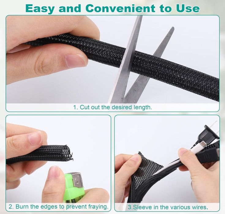 Organizer do KABLI maskownica OSŁONA maskująca oplot przewodów 3m