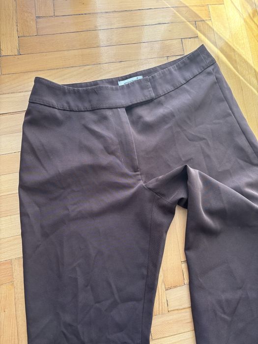 Brazowe eleganckie spodnie garniturowe damskie L 40