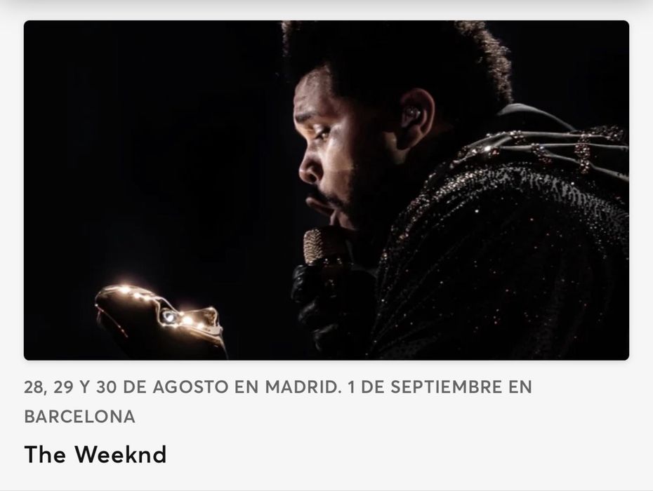 Продаю 1 квиток на концерт The Weekend в Барселоні