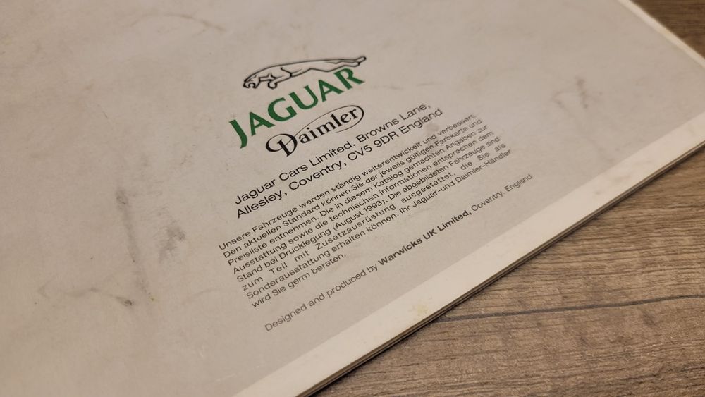 Prospekt Jaguar Daimler XJ6, XJ12, XJS, Sovereign, Majestic, XJ220C