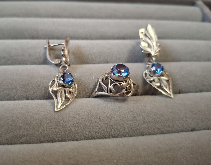 Серебро 925 Лондон блю топаз!